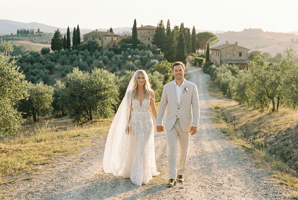 Cinematic wedding film still